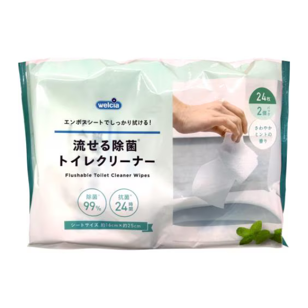 18.昭和紙工　流せるトイレクリーナー　24枚×2