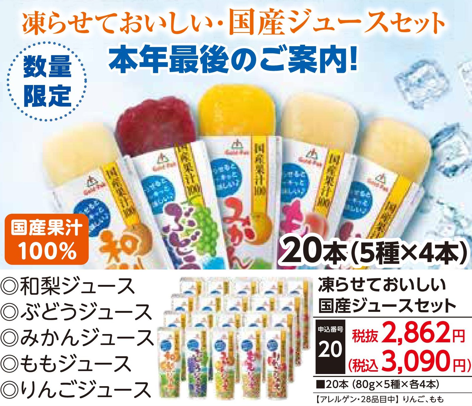 凍らせておいしい国産ジュースセット