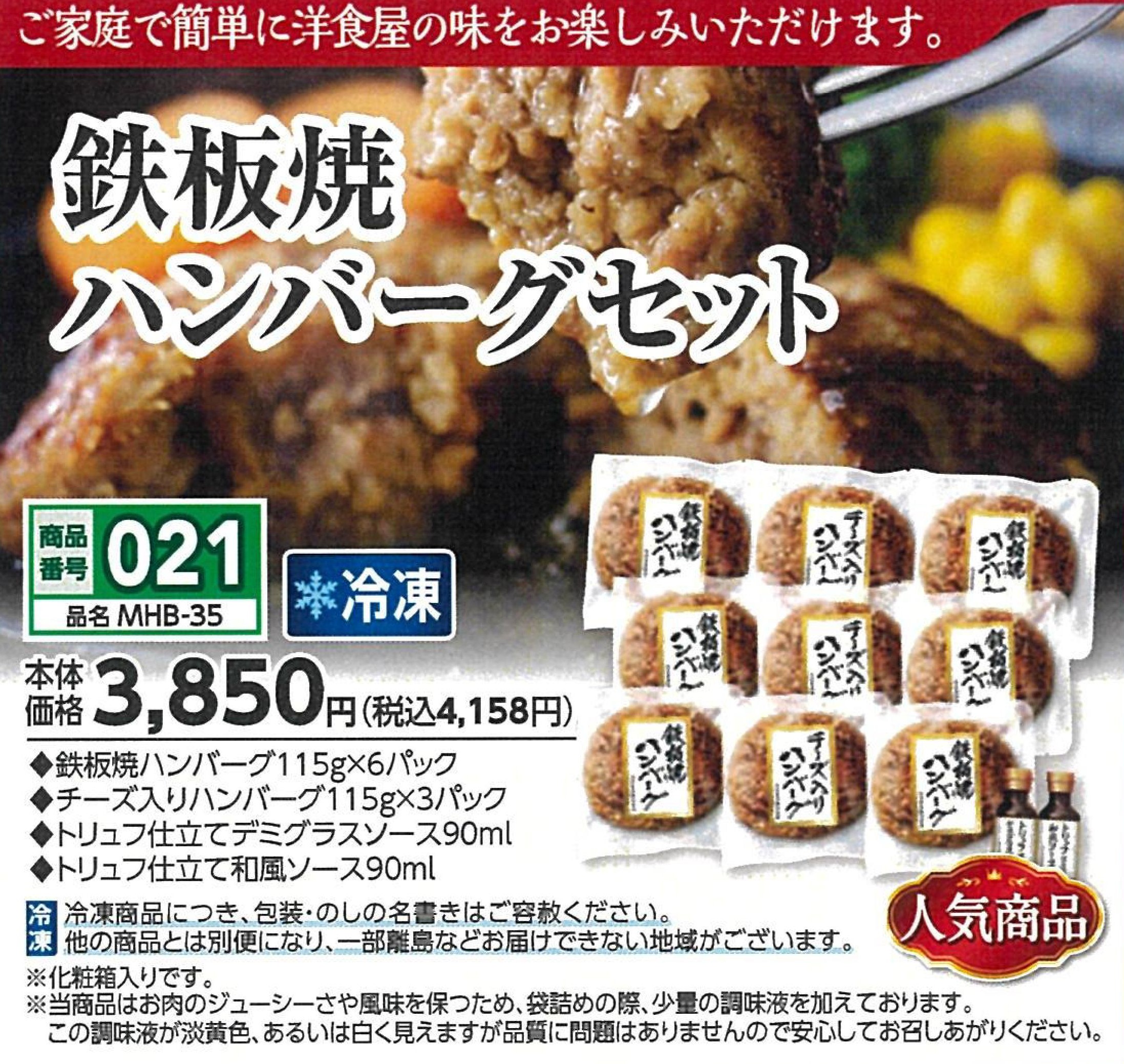 021.鉄板焼ハンバーグセット