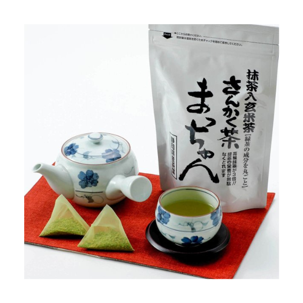 抹茶入玄米茶　さんかく茶　まっちゃん2袋